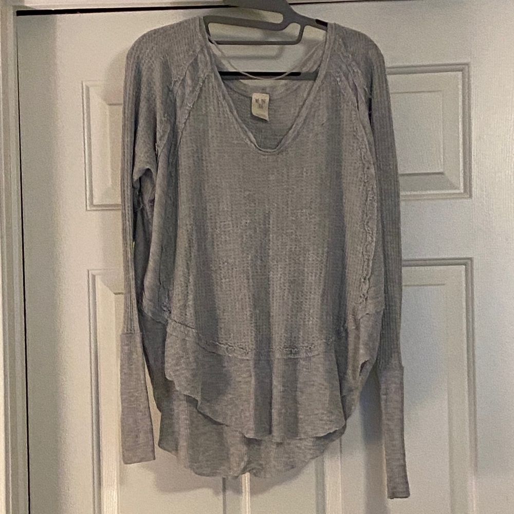 We The Free Catalina Heather Gray Thermal Top